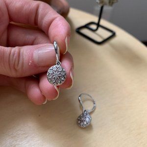 Nadri Silver Lever-back Drop Earrings